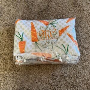 NIP Minky Couture Carrot Print Pillowcase